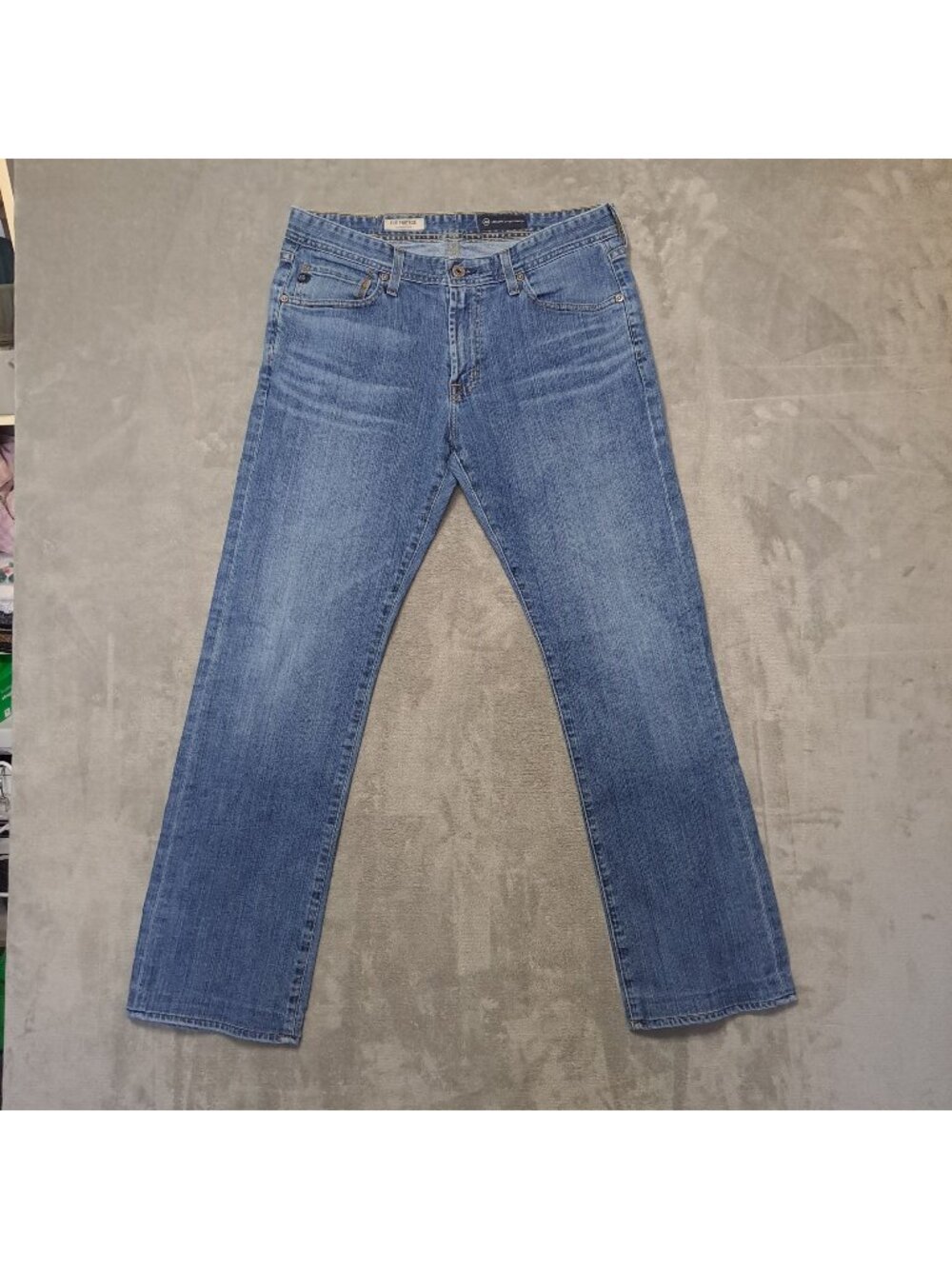 AG Adriano Goldschmied 33X34 The Protege Denim Straight Leg Jeans Pants Blue